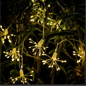 String Lights Starburst Copper Wire LED Cluster Garland