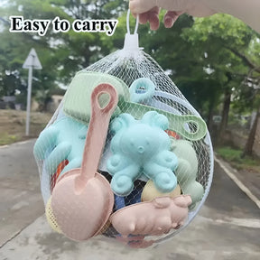 Conjunto de Brinquedos de Praia de Verão Balde de Areia Dobrável para Crianças ao Ar Livre
