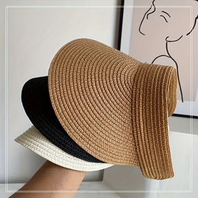 Sun Hat Wide Brim Foldable Straw Visor