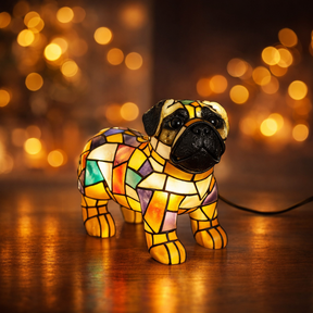 Luminária de Mesa Decorativa em Resina com Formato de Cachorro