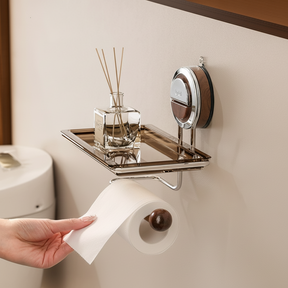 Suporte para Papel Higiênico Adesivo de Parede em Aço Inoxidável