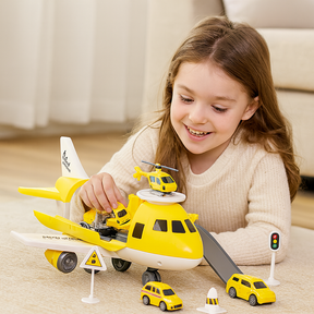 Conjunto de Brinquedo Avião e Veículos de Transporte para Crianças