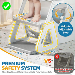 Toilet Training Seat Toddler Step Ladder Adjustable Height