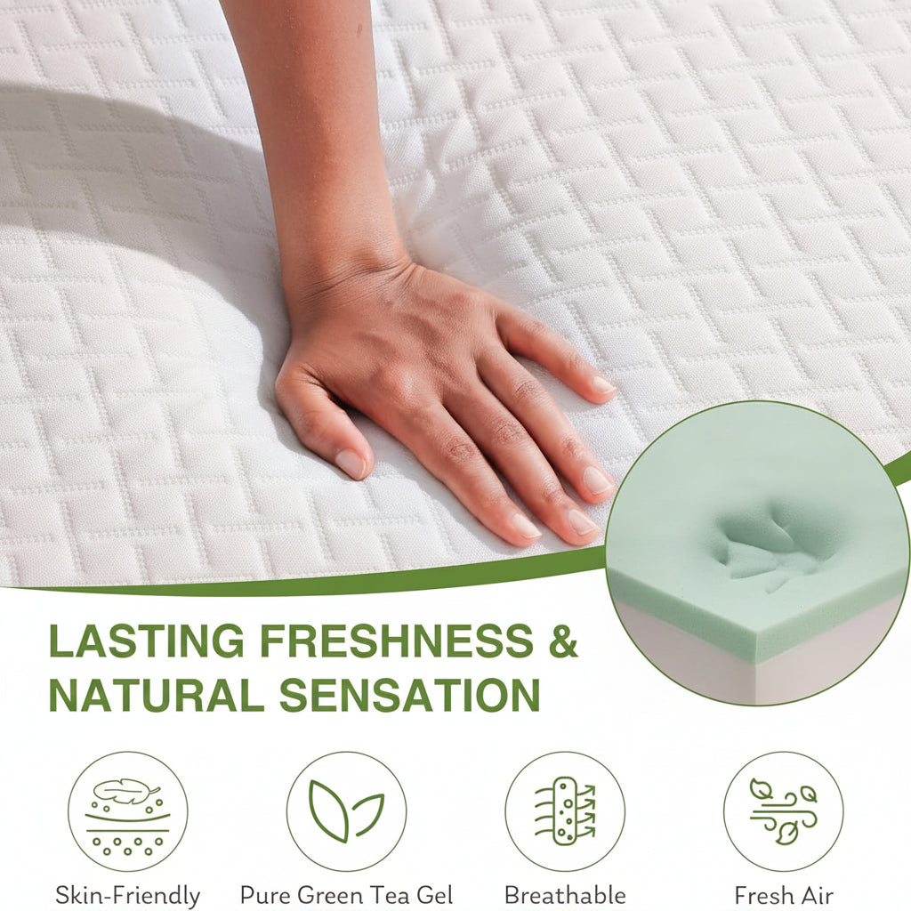 Colchão de espuma viscoelástica tamanho solteiro com suporte refrescante para dormir