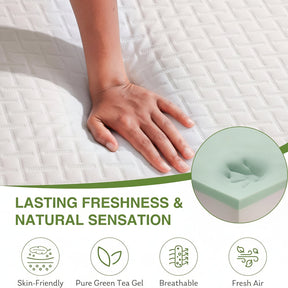 Colchão de espuma viscoelástica tamanho solteiro com suporte refrescante para dormir