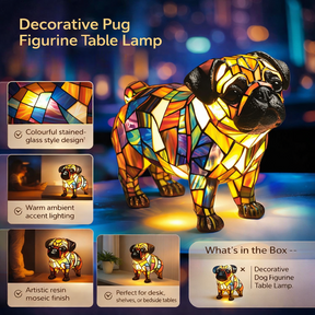 Luminária de Mesa Decorativa em Resina com Formato de Cachorro