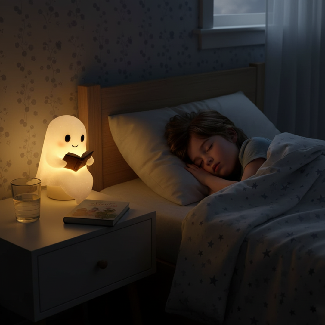 Luminária de Mesa Fantasma Luz Noturna LED Quente Decoração de Cabeceira