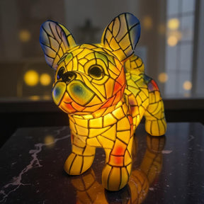 Luminária de Mesa em Vitral com Formato de Cachorro para Decoração