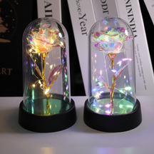 Luminária Rosa LED Luz Noturna Cúpula Decorativa Presente