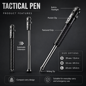 Tactical Pen Flashlight Self Defense Automatic Extension
