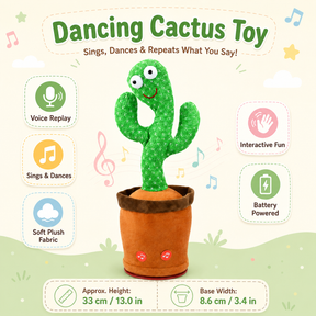 Brinquedo Cacto Falante Musical de Pelúcia Divertido e Interativo