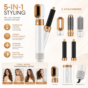 Secador de Cabelo Profissional com Controle de Temperatura e Modelador de Cerâmica