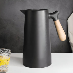 Garrafa Térmica com Alça de Madeira para Servir Bebidas