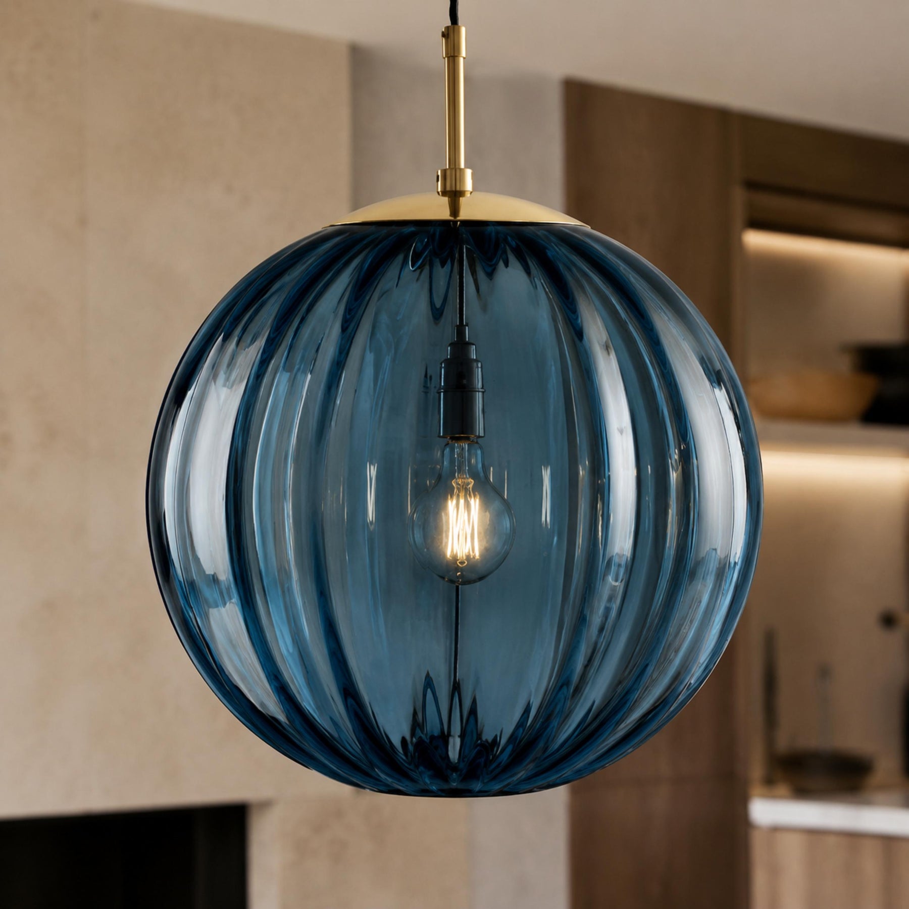 Smoky Glass Pendant Light – Blue – pendant light image 18