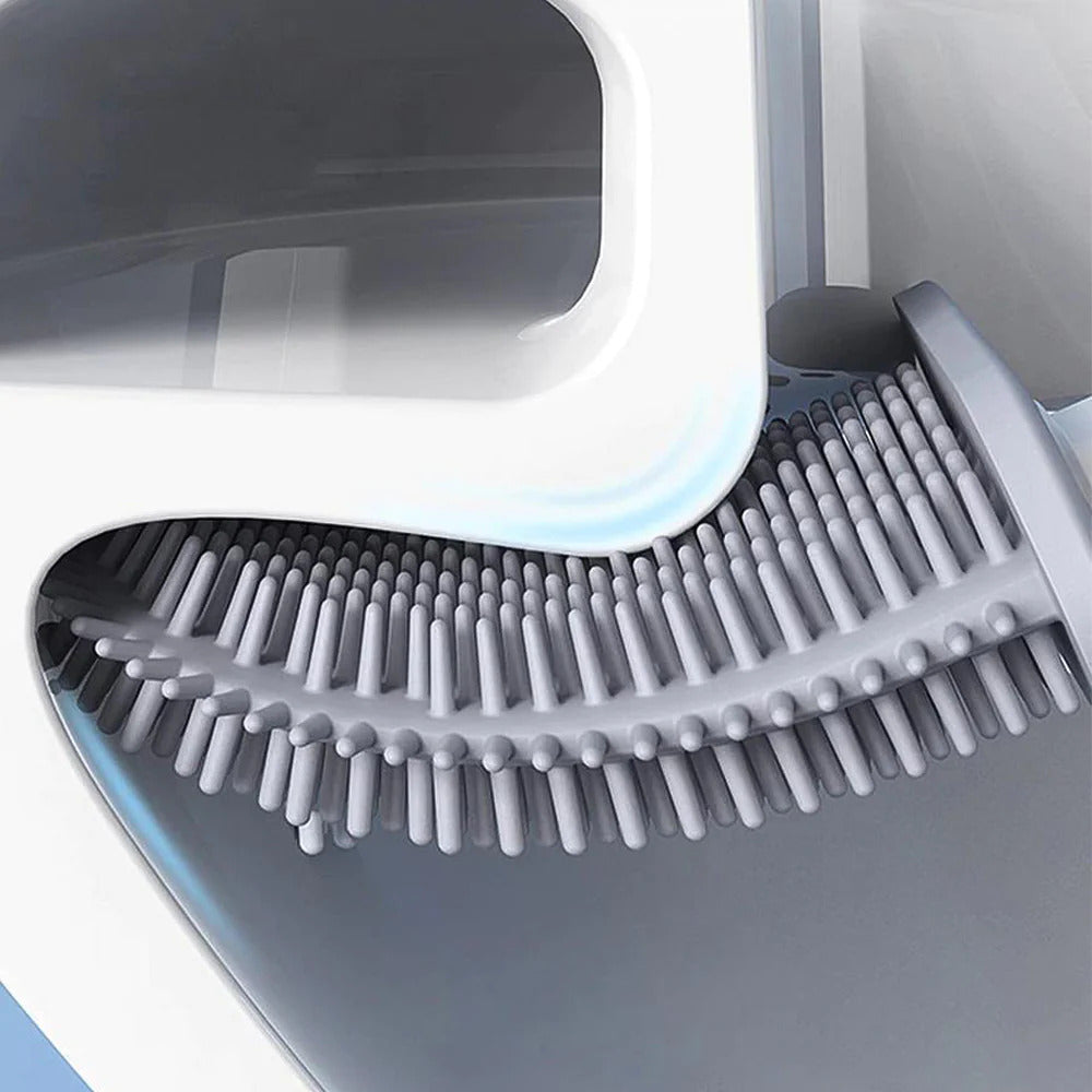 Escova Sanitária de Silicone para Banheiro com Suporte de Parede