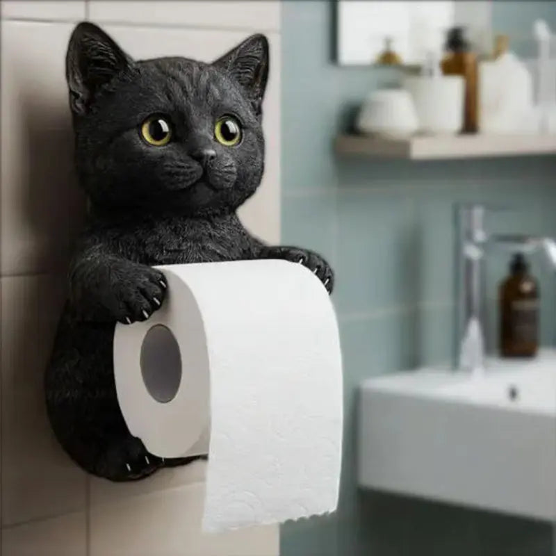 Cat Head Toilet Paper Holder – Decorative 3D Design & Bathroom Novelty Decor