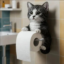 Cat Head Toilet Paper Holder – Decorative 3D Design & Bathroom Novelty Decor