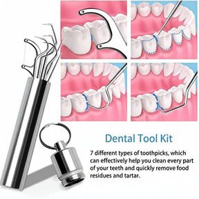 Toothpick Set Reusable Metal Toothpicks Travel Case