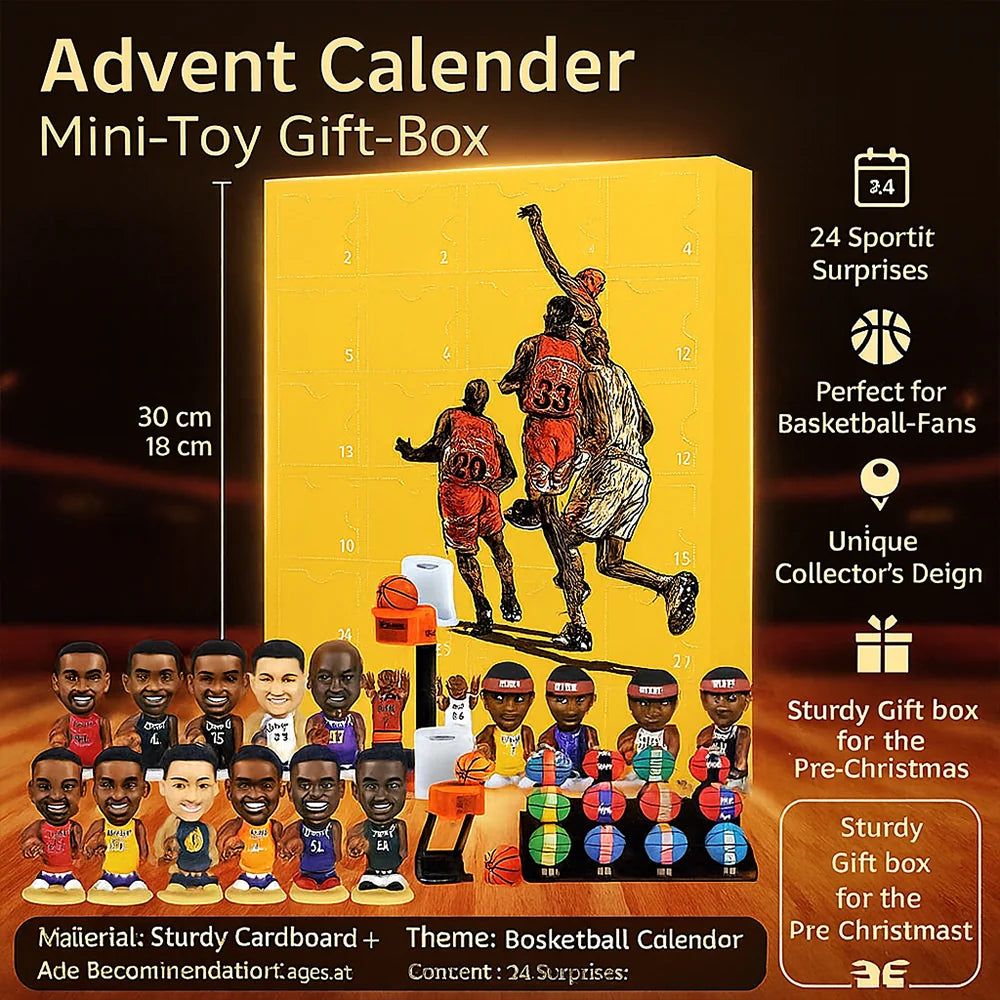 Conjunto de Colecionador de Mini Figuras: Calendário do Advento de Basquete de Brinquedo