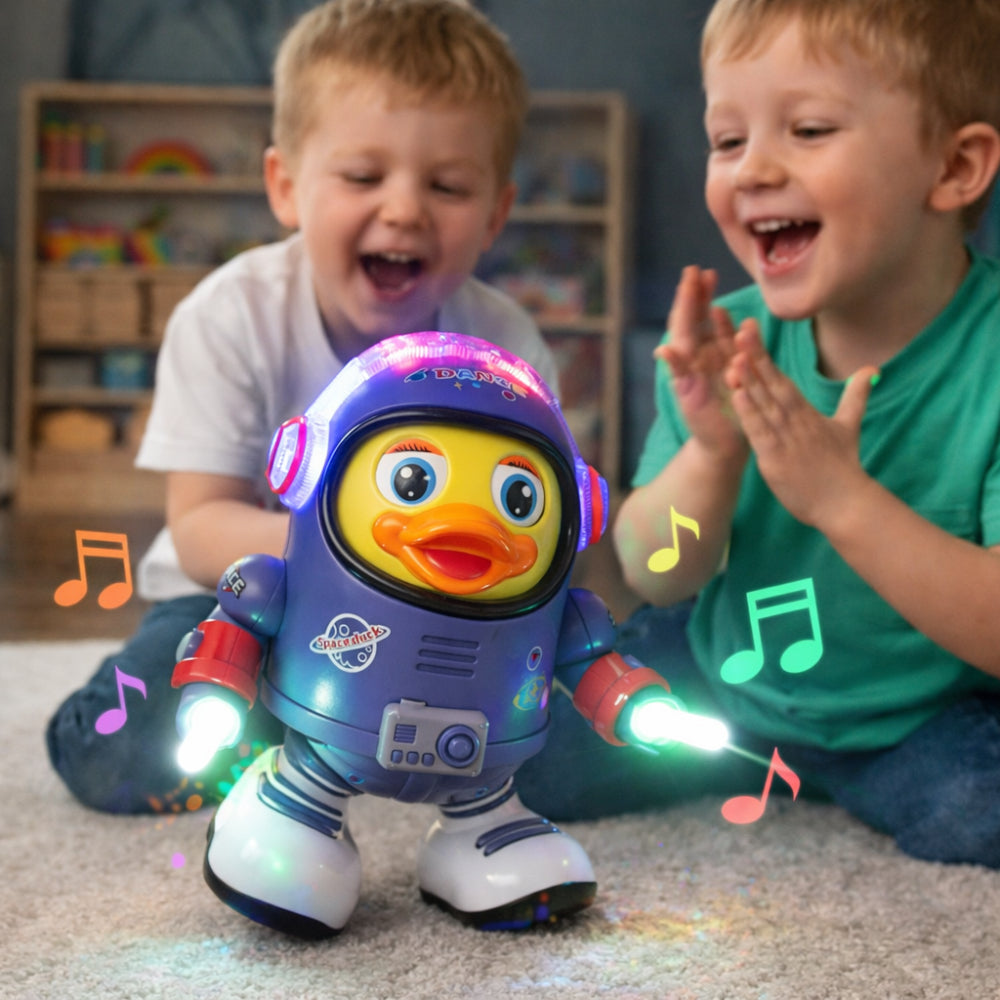 Brinquedo Pato Astronauta Dançante Musical Figura Interativa