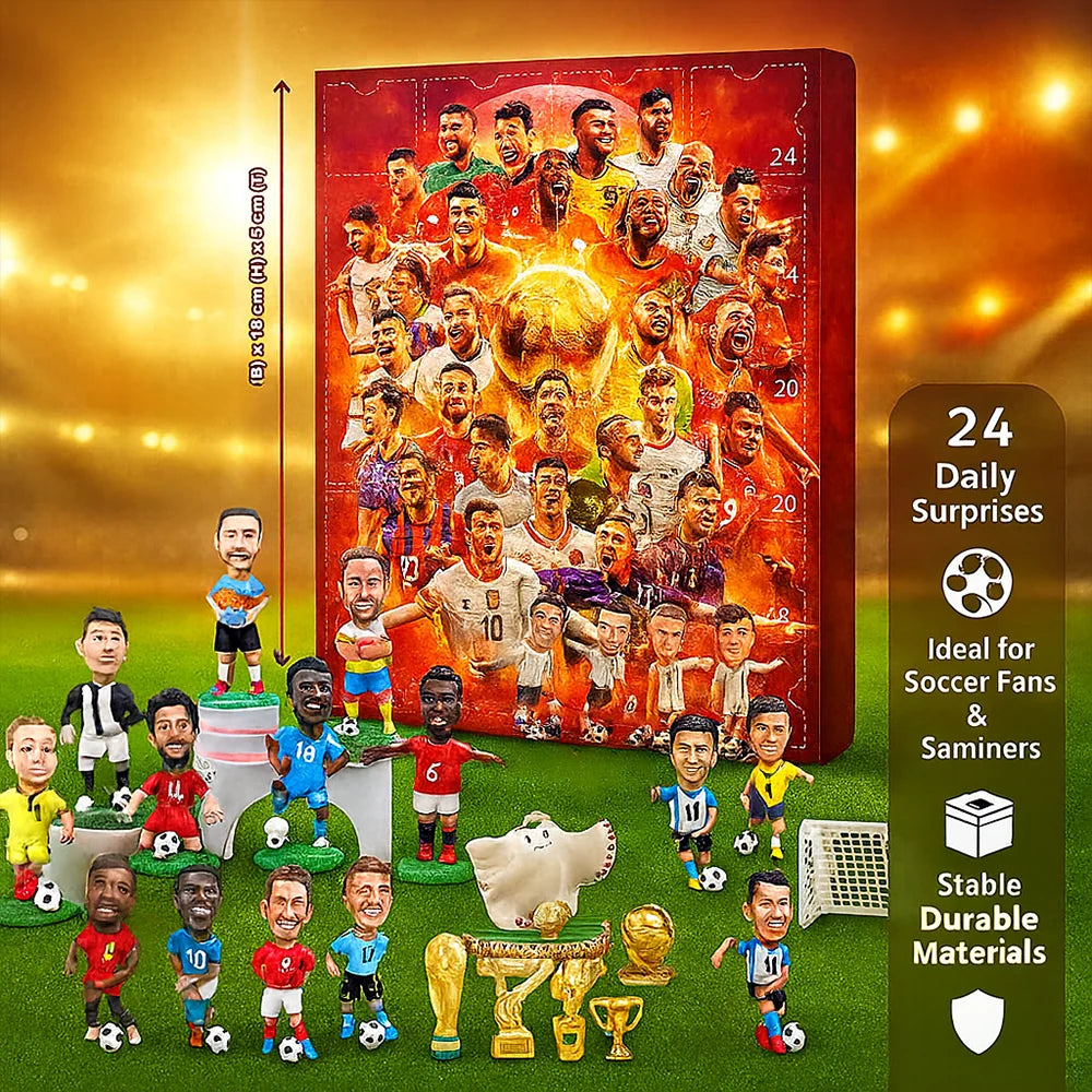 Conjunto de Colecionador de Figuras do Calendário do Advento de Futebol de Brinquedo