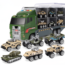 Conjunto de Veículos de Construção de Brinquedo, Kit de Caminhão Cegonha em Miniatura de Liga Metálica