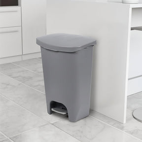 13 Gallon White Kitchen Trash Can Step Pedal Odor Protection