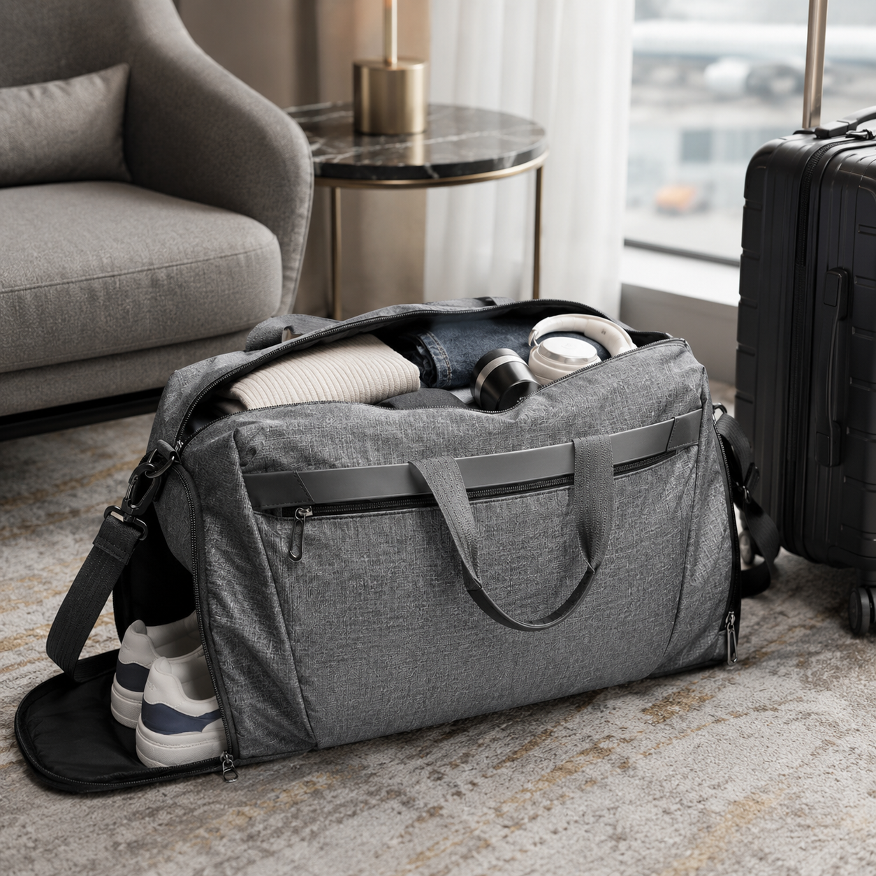 Mala de Viagem Esportiva Impermeável com Compartimento para Tênis