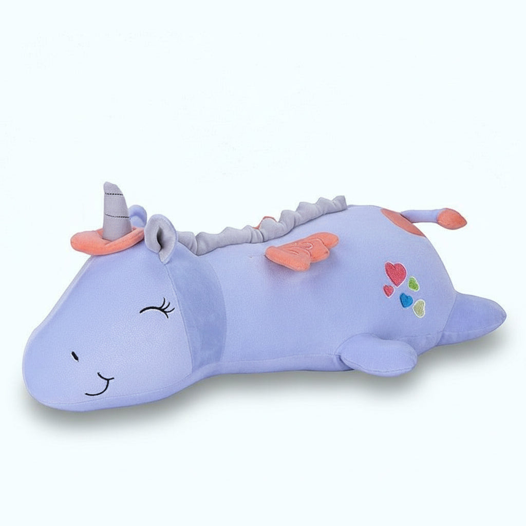 Unicórnio de Pelúcia com Luz LED Brinquedo Noturno Macio
