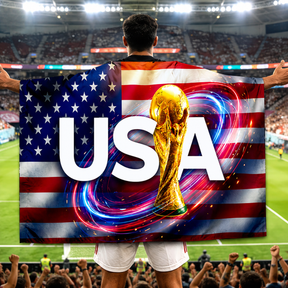 Capa de torcedor de futebol com a bandeira dos EUA para jogos e eventos da Copa do Mundo