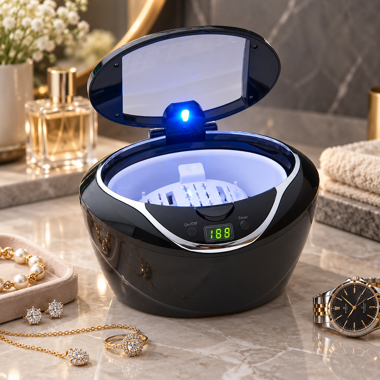 Ultrasonic Jewelry Cleaner Professional Digital Timer