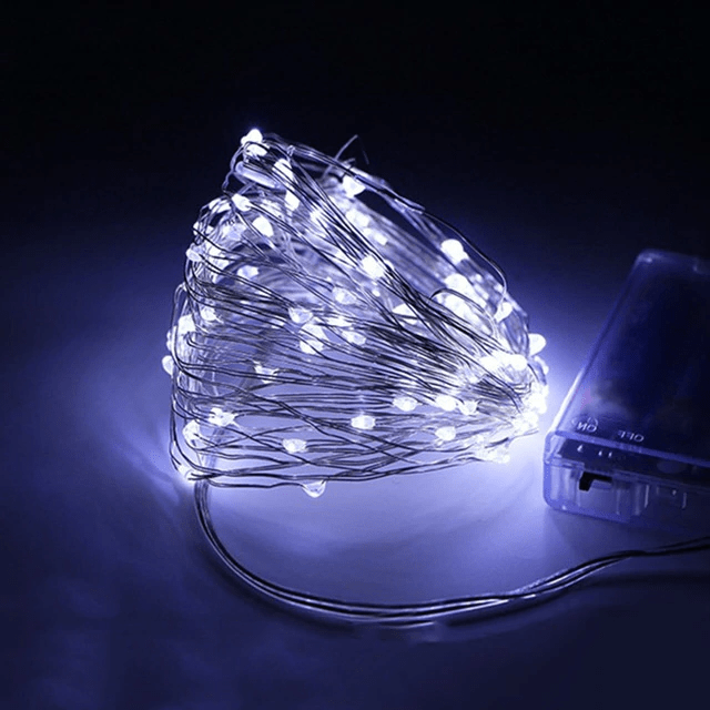 Varal de Luzes Solar para Área Externa (Fio Transparente)