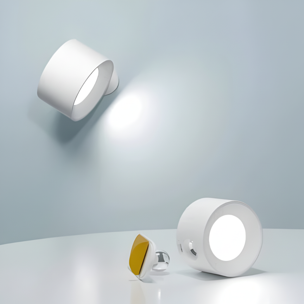 Luminária de Parede LED Recarregável com Suporte Magnético Ajustável