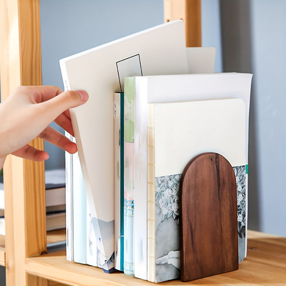Aparadores de Livros em Madeira Nogueira Preta Resistentes para Mesa
