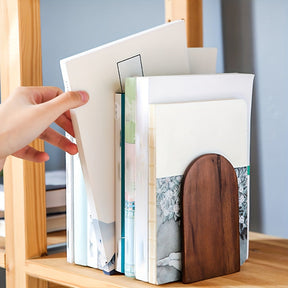 Aparadores de Livros em Madeira Nogueira Preta Resistentes para Mesa