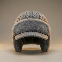 Gorro de Inverno com Protetor de Orelhas Tipo Trapper de Tricô para Frio e Atividades ao Ar Livre