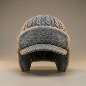 Gorro de Inverno com Protetor de Orelhas Tipo Trapper de Tricô para Frio e Atividades ao Ar Livre