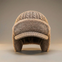 Gorro de Inverno com Protetor de Orelhas Tipo Trapper de Tricô para Frio e Atividades ao Ar Livre