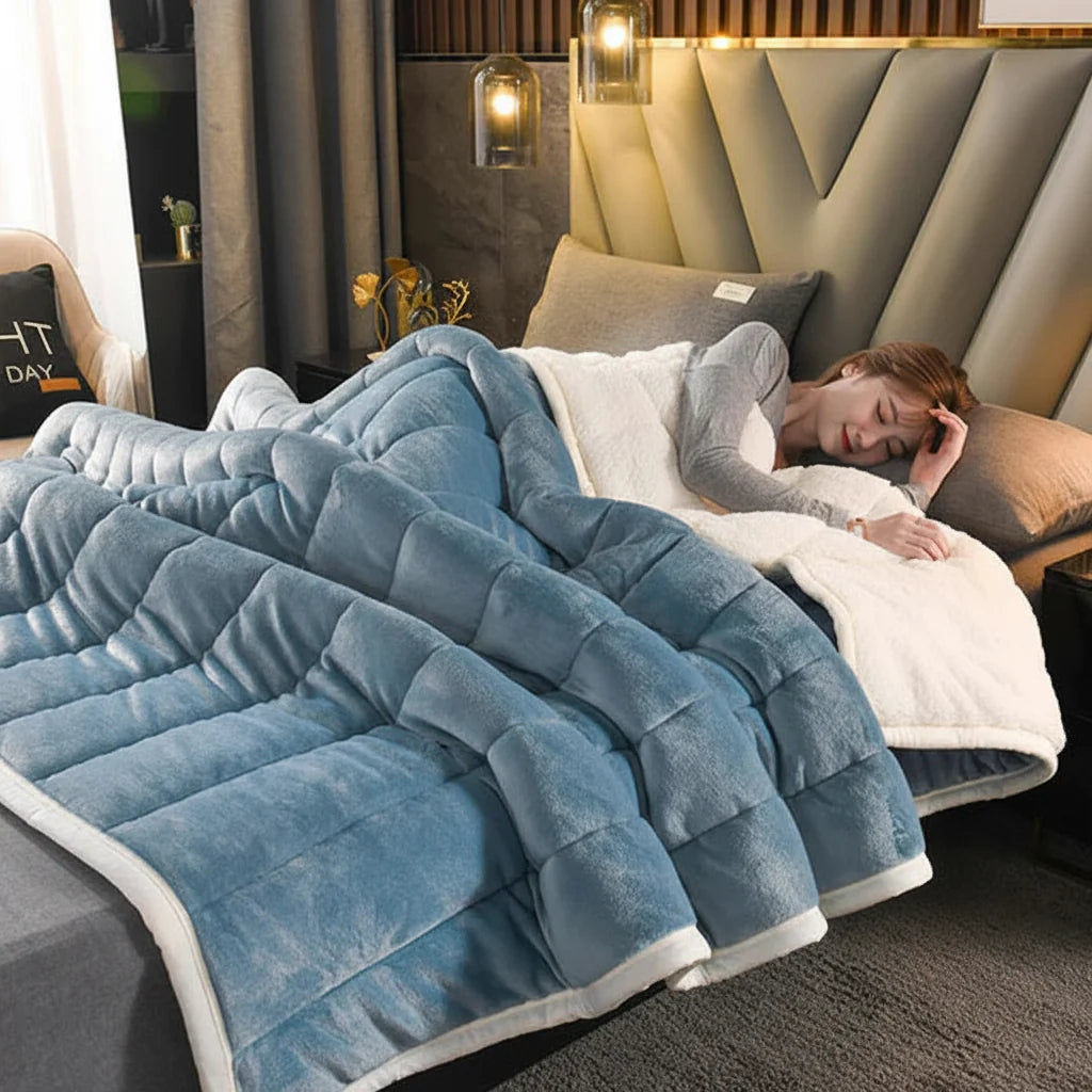 Manta de Flanela Macia e Quente para Sofá ou Cama de Inverno