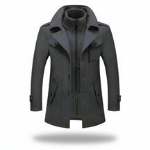 Sobretudo Masculino de Inverno em Lã com Forro Acolchoado