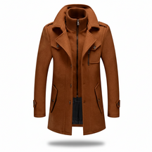Sobretudo Masculino de Inverno em Lã com Forro Acolchoado