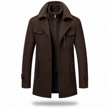 Sobretudo Masculino de Inverno em Lã com Forro Acolchoado