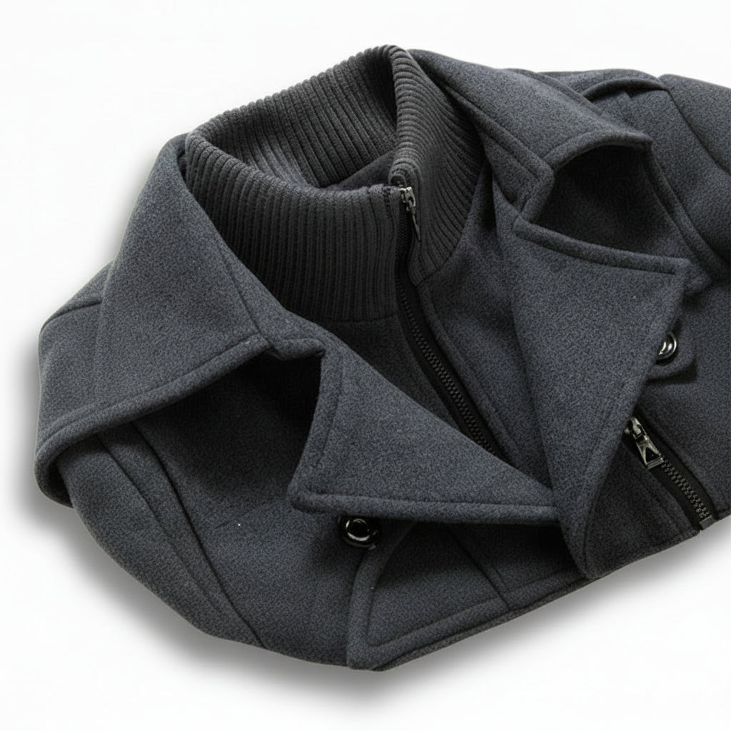 Sobretudo Masculino de Inverno em Lã com Forro Acolchoado
