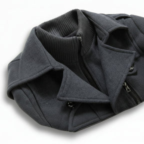 Sobretudo Masculino de Inverno em Lã com Forro Acolchoado