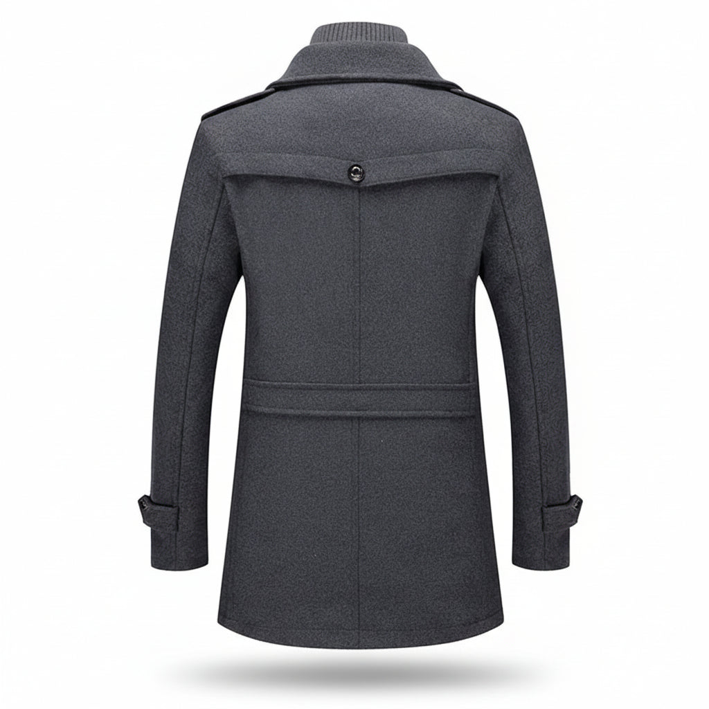 Sobretudo Masculino de Inverno em Lã com Forro Acolchoado