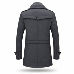 Sobretudo Masculino de Inverno em Lã com Forro Acolchoado