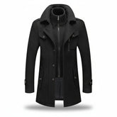 Sobretudo Masculino de Inverno em Lã com Forro Acolchoado