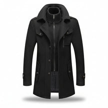 Sobretudo Masculino de Inverno em Lã com Forro Acolchoado