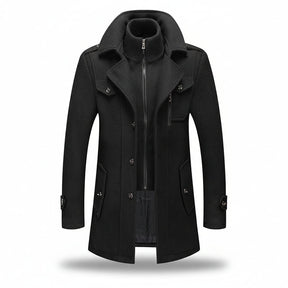Sobretudo Masculino de Inverno em Lã com Forro Acolchoado