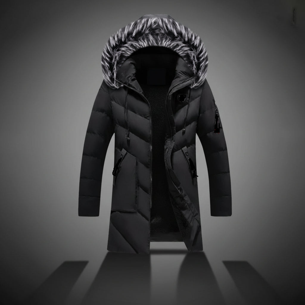 Jaqueta Masculina de Inverno com Forro e Capuz para Frio